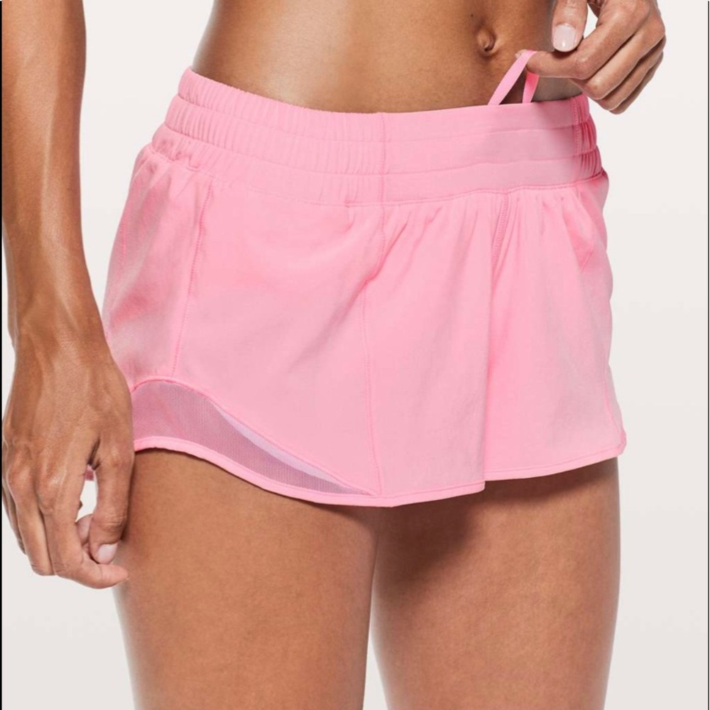 not for sale *for @cvandersea* miami pink hotty hots 2.5 inch  shorts size 4